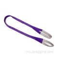 1T poliester flat webbing sling mengangkat sling bulat